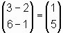 (3−2,6−1) = (1,5)