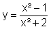 y = (x^2 - 1)/(x^2 + 2)