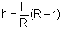 h = H/R*(R - r)
