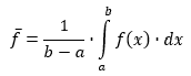 f quer = 1/(b-a)*Integral(a..b)f(x)*dx