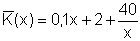 Kquer(x) = 0,1x + 2 + 40/x